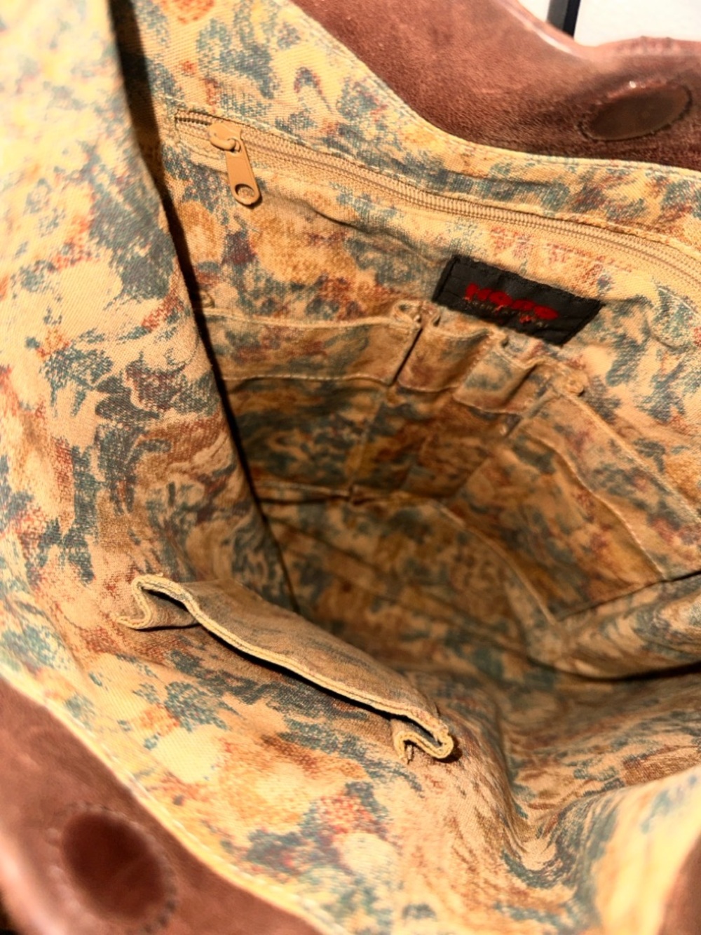 Brown Leather Hobo International Bag with Silver Ring Accents - Picture 5 of 5